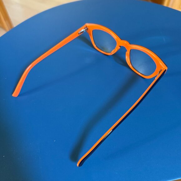 Eyebobs Reading Glasses 2267 75 Geek Girl, +2 Magnification, Black on Orange - Picture 2 of 8